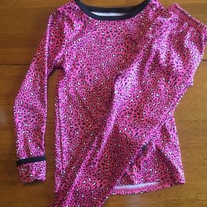 Cuddl Duds thermal set Pink leopard